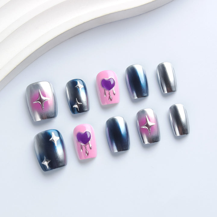 Celestial-Themed Press-On Nail Art Set Stornfield