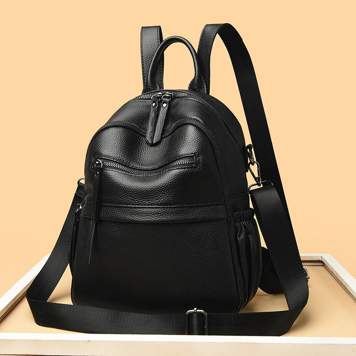Multi-Functional Textured Leather Backpack Stornfield