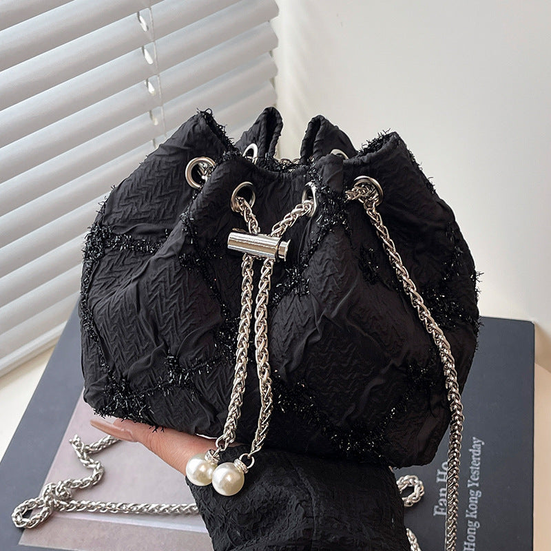 Elegant Drawstring Satin Handbag