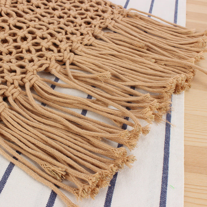 Macrame Tote Bag with Decorative Fringes Stornfield