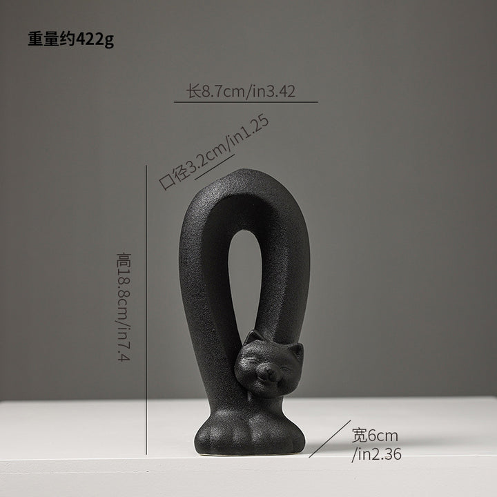 Cat-Shaped Decorative Sculpture