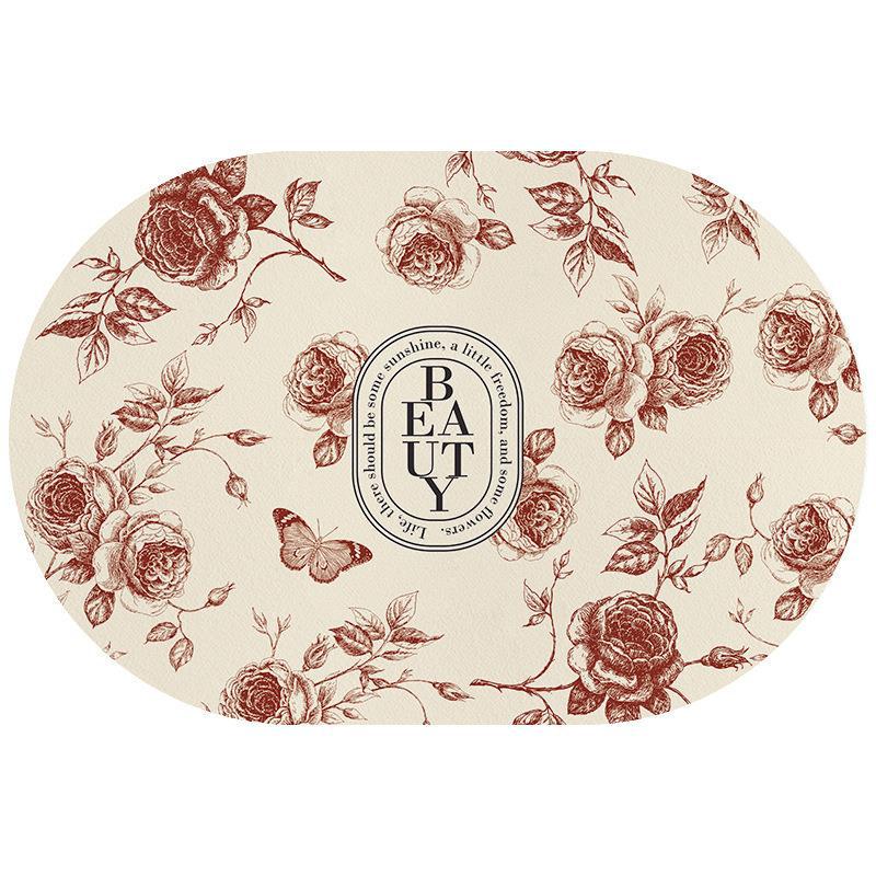 Floral Patterned Area Mat