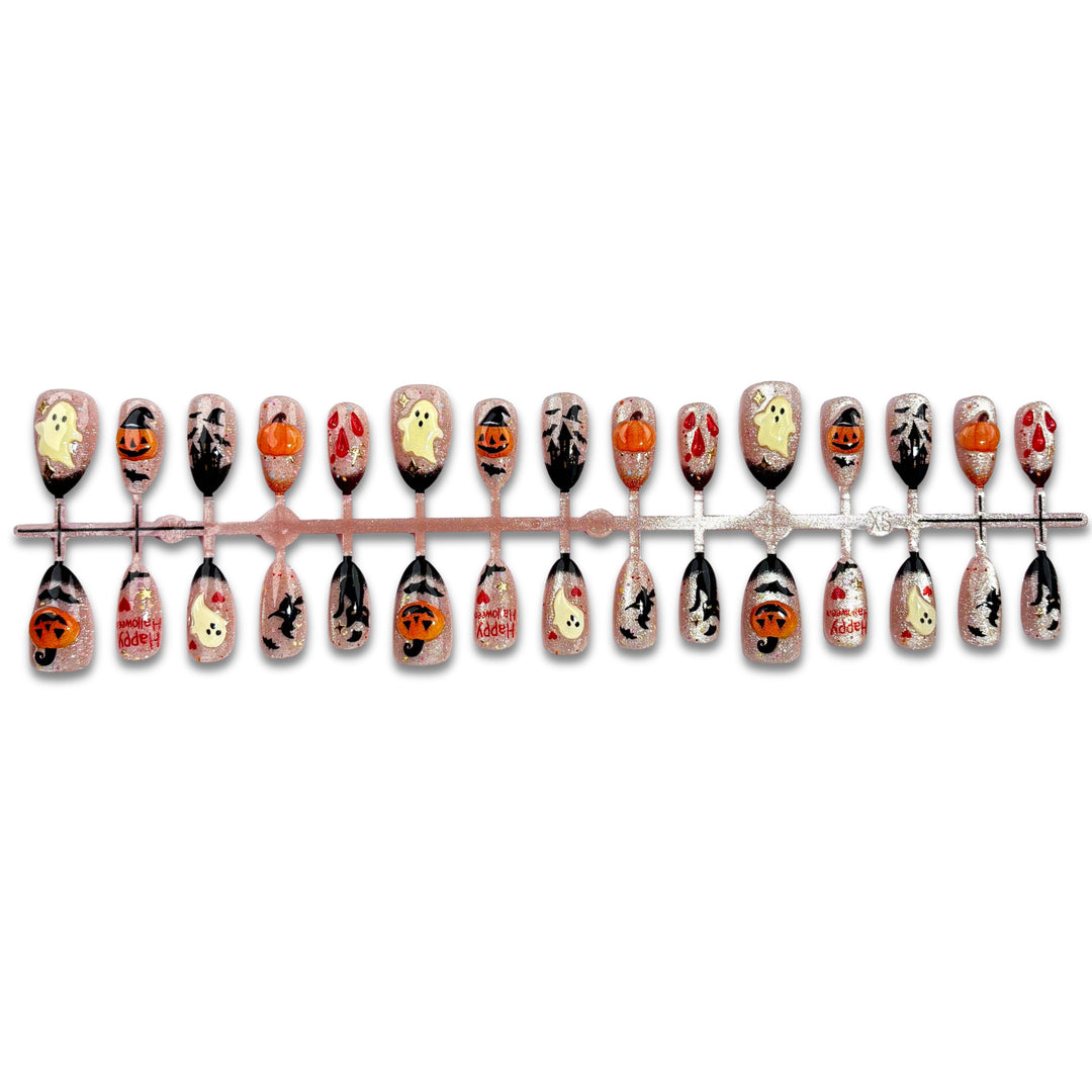 Creative Halloween-Themed Press-On Nail Art Set