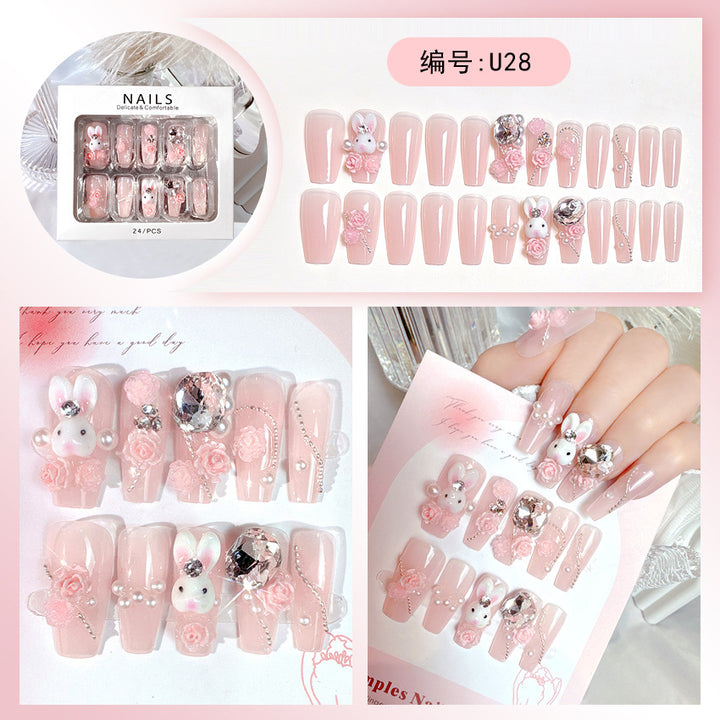 Decorative Floral Press-On Nail Tips Stornfield