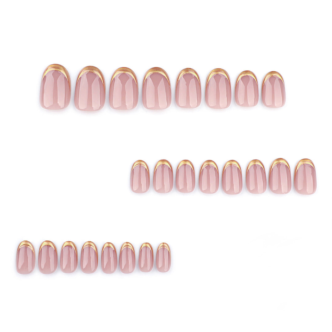 Elegant Gold-Tipped French Nail Art Stornfield