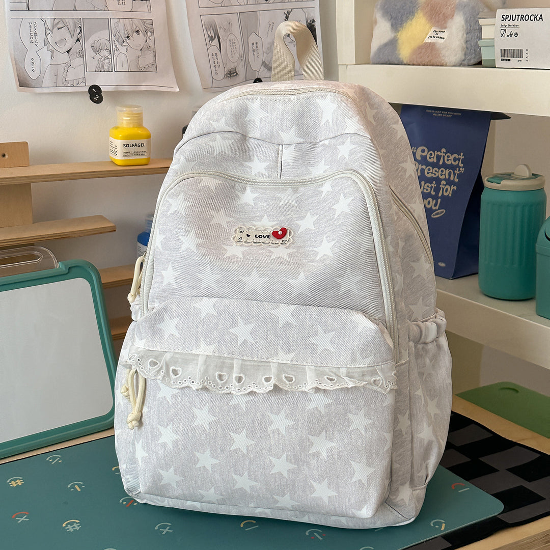 Trendy Star-Print School Backpack Stornfield