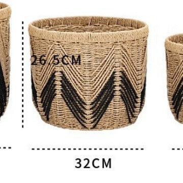 Decorative Woven Storage Basket with Geometric Pattern Stornfield
