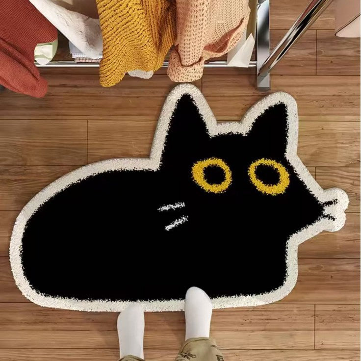 Cute Cat-Themed Plush Area Rug