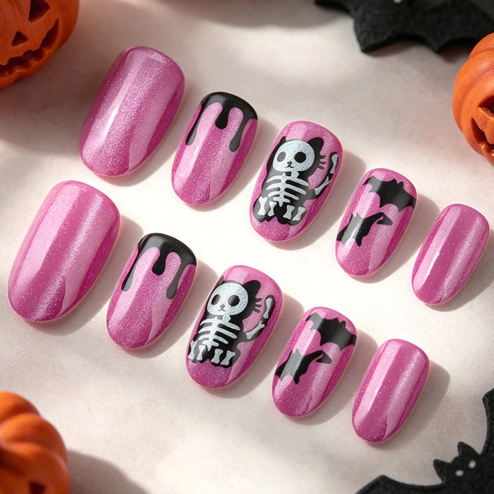Artistic Halloween-Themed Press-On Nail Art Stornfield