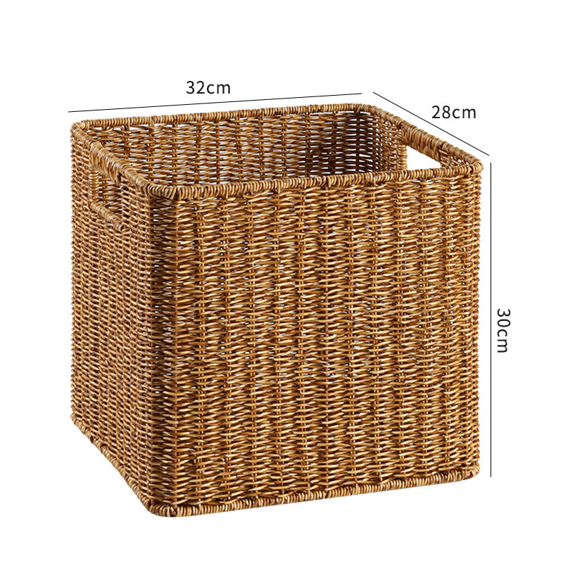 Handcrafted Rectangular Wicker Storage Bin Stornfield