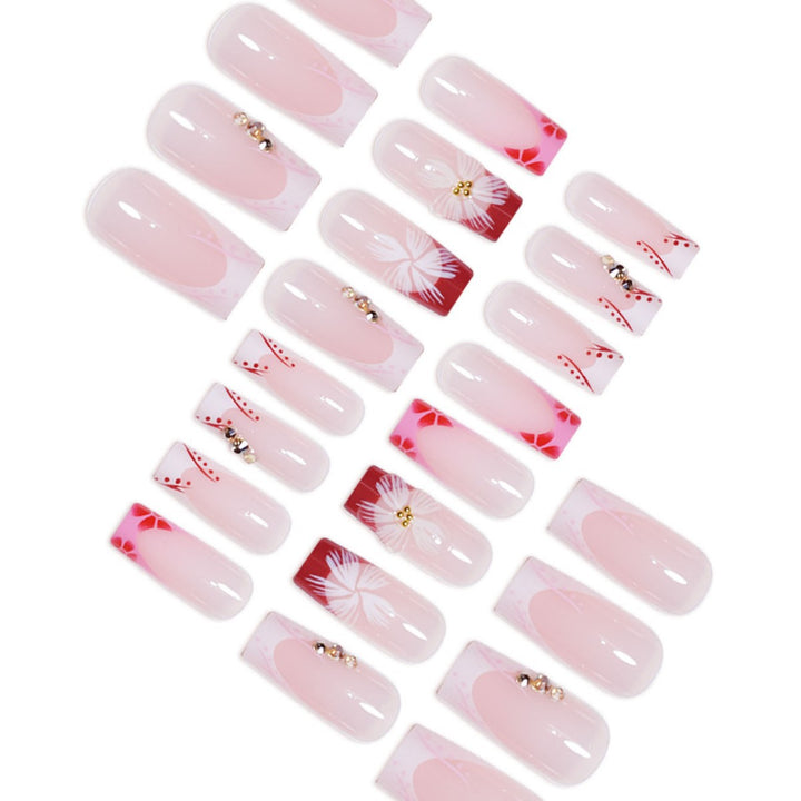 Elegant 3D Floral Press-On Nail Extensions Stornfield
