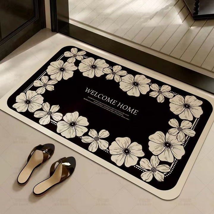 Decorative Floral Phrase Entrance Mat