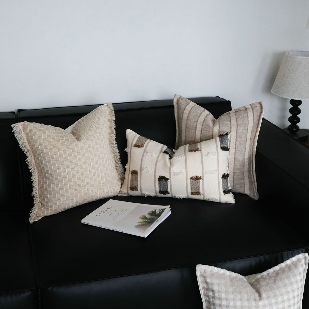 Textured Woven Accent Cushion for Home Display