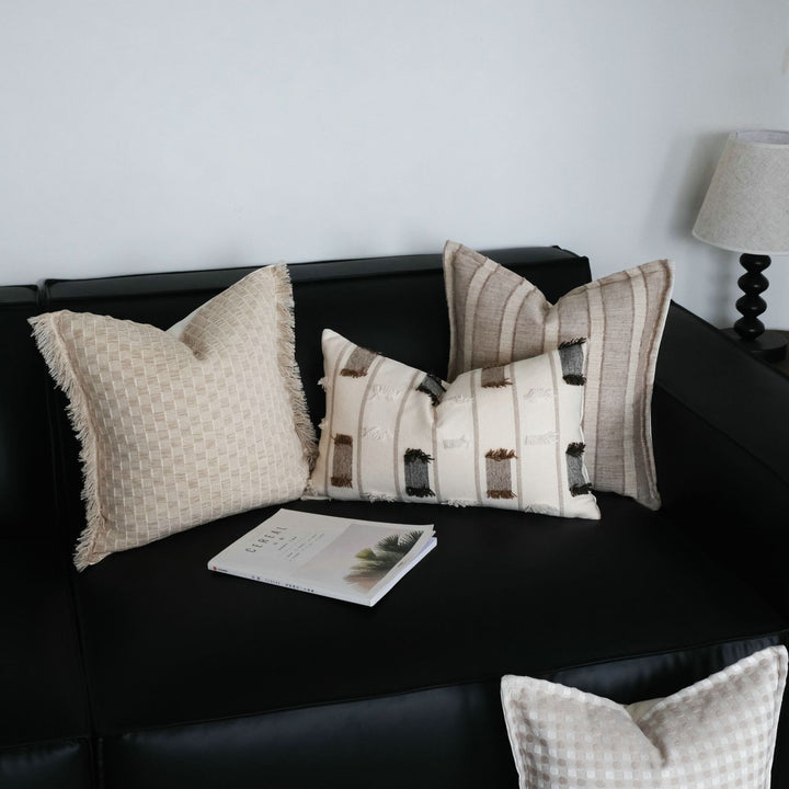 Textured Woven Accent Cushion for Home Display