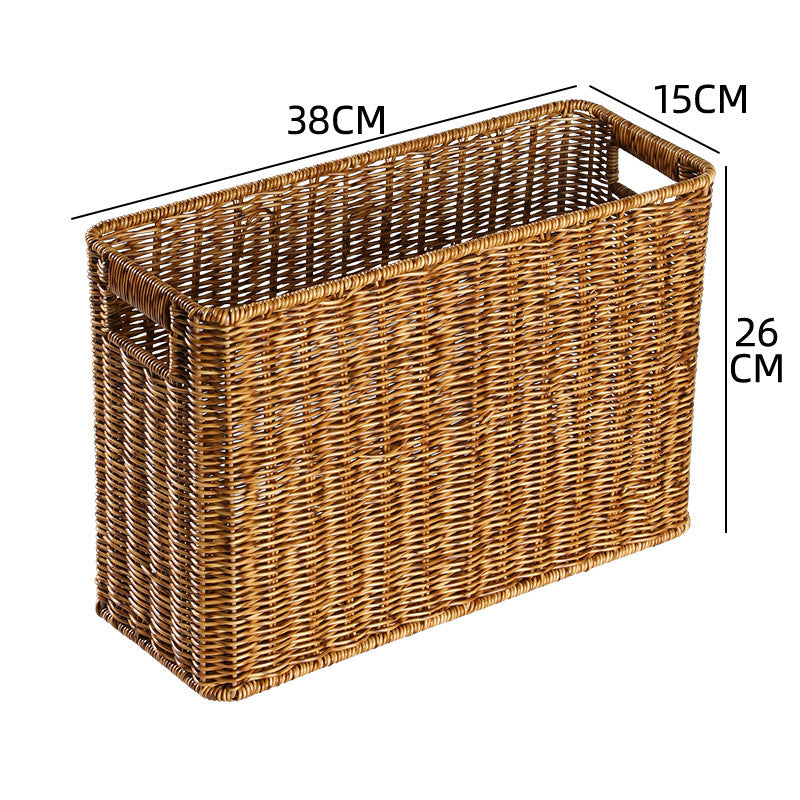 Handcrafted Rectangular Wicker Storage Bin Stornfield