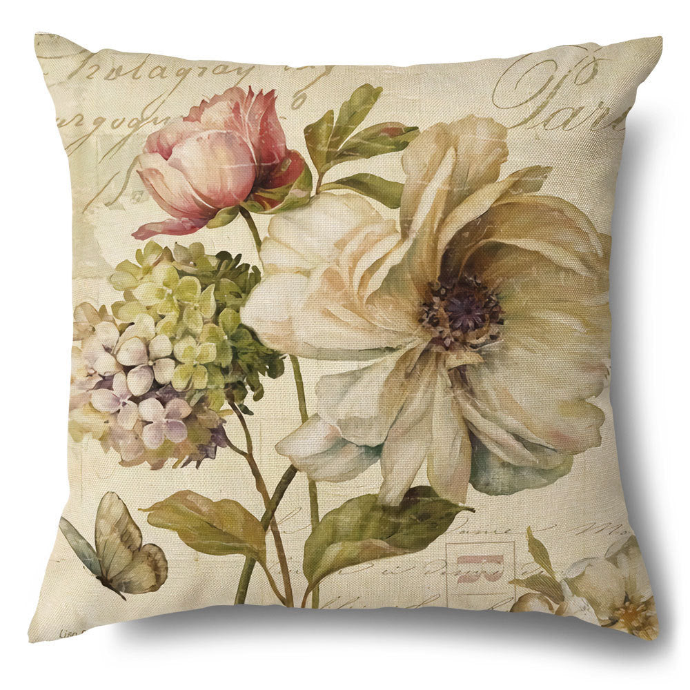 Artistic Floral Design Throw Pillow