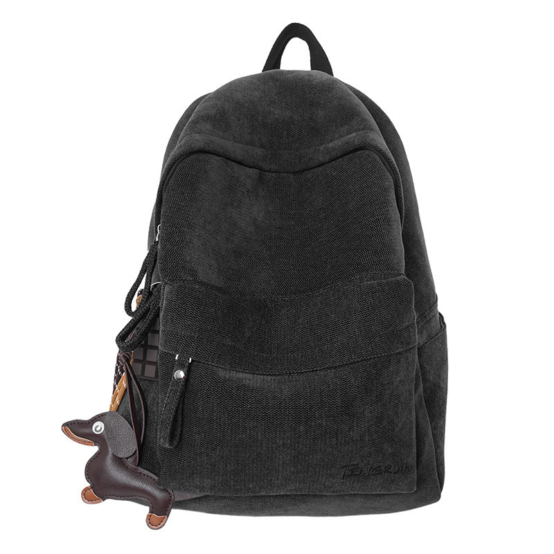 Corduroy Texture Casual School Backpack Stornfield