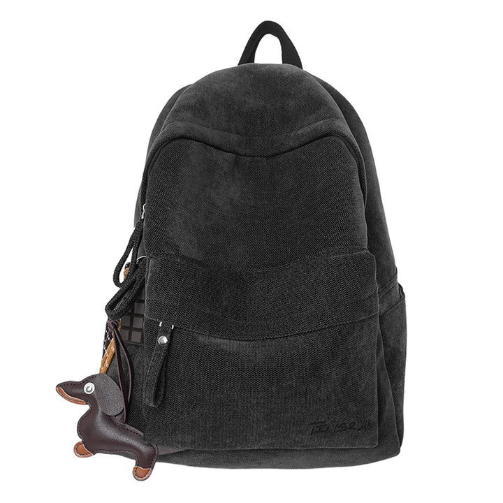 Corduroy Texture Casual School Backpack Stornfield
