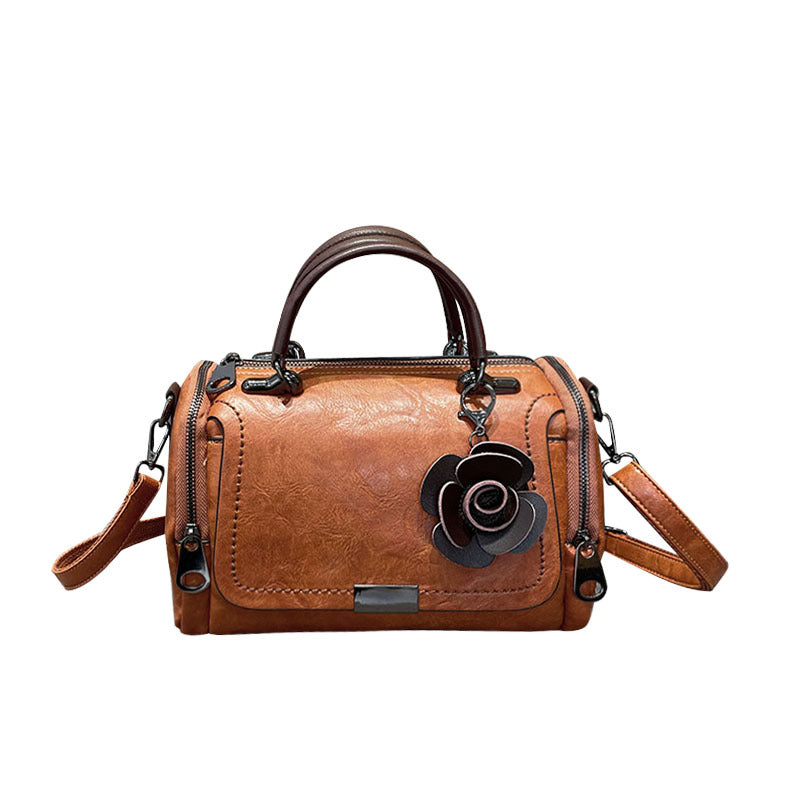 Stylish Leather Handheld Satchel Bag