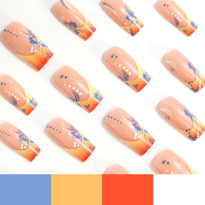Floral Acrylic Nail Art Extensions Stornfield