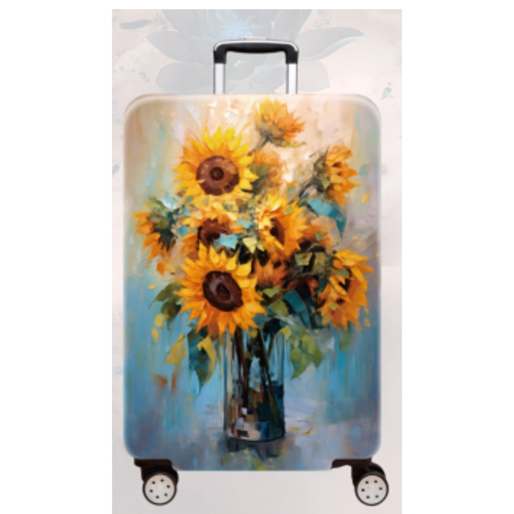 Women's Hard Shell Travel Suitcase with Elegant Lotus Design Stornfield