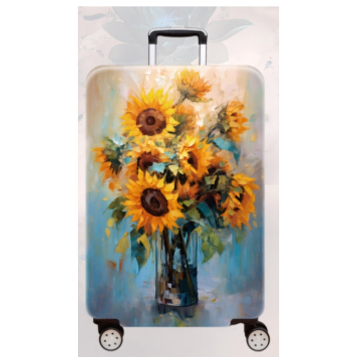 Women's Hard Shell Travel Suitcase with Elegant Lotus Design Stornfield