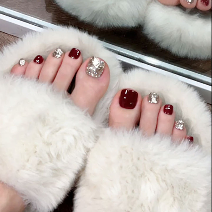 Decorative Press-On Pedicure Nail Set Stornfield