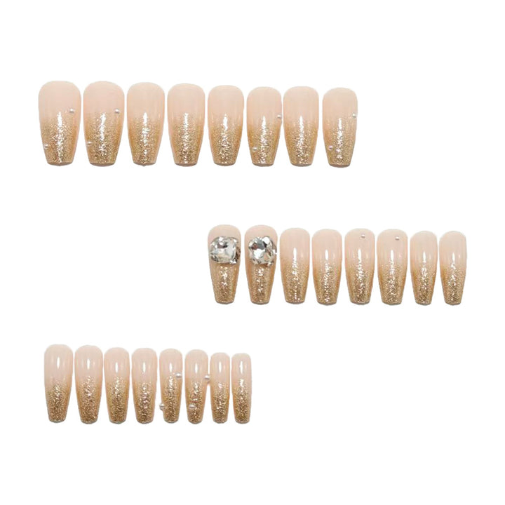 Shiny artificial nails with 3D decoration Stornfield