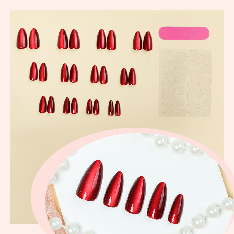Elegant Almond-Shaped Press-On Nails with Glossy Finish Stornfield