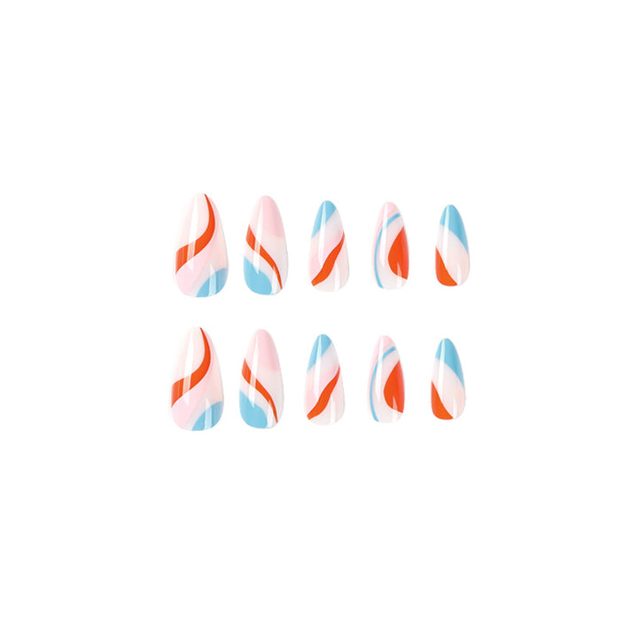 Creative Nail Art with Wave Pattern Stornfield
