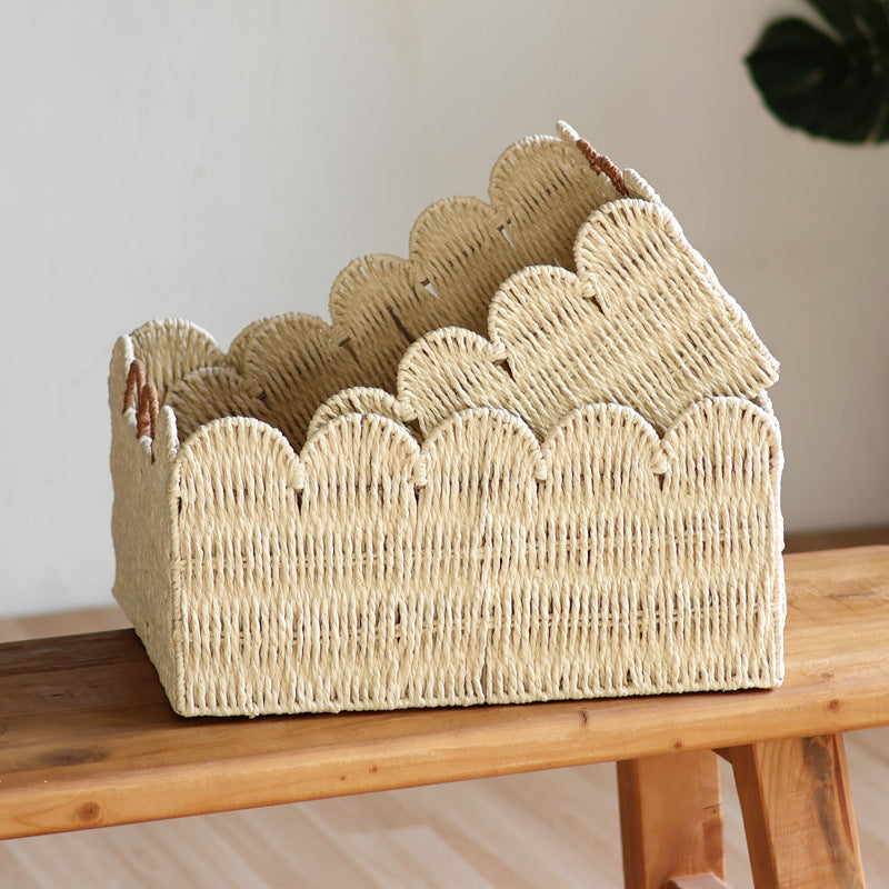 Handcrafted storage basket with wave edge Stornfield