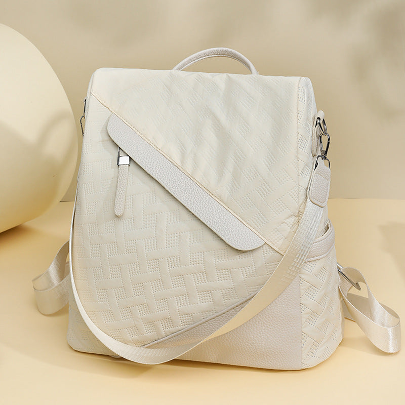 Elegant Textured Leather Backpack Stornfield