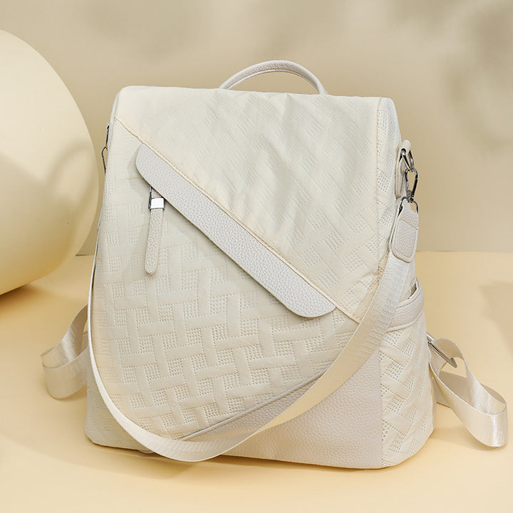 Elegant Textured Leather Backpack Stornfield