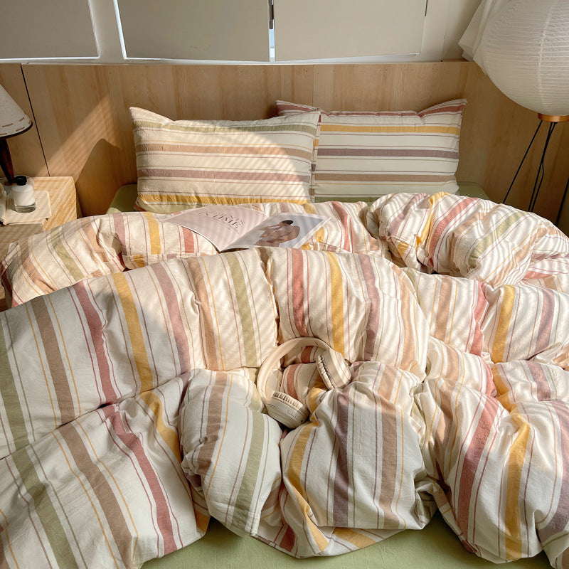 Striped Cotton Duvet Cover Set