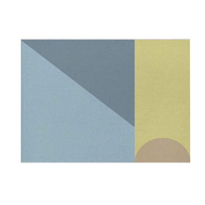 Modern Geometric Linen-Texture Canvas Wall Art Print
