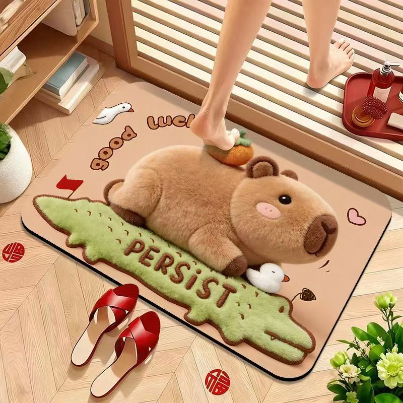 Cute Bear-Themed Plush Bath Mat