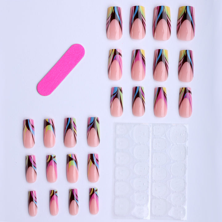Artificial nails in modern design with colorful accents Stornfield