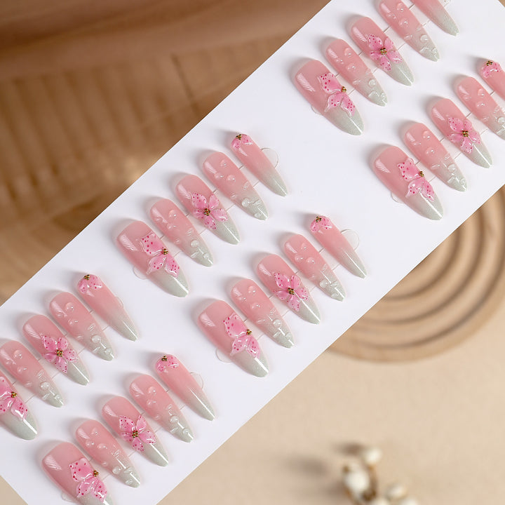 Artistic Floral Short Press-On Nails Stornfield