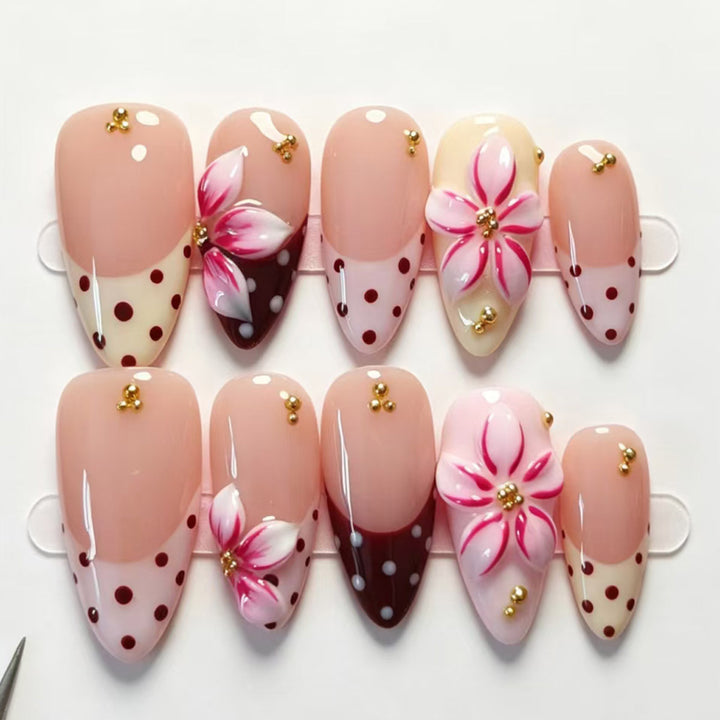 Artistic Floral Press-On Nail Tips Stornfield