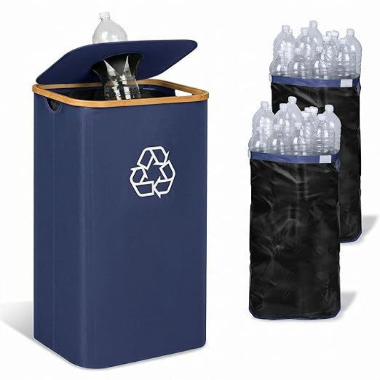 Elegant recycling bin with removable lid and compartments Stornfield