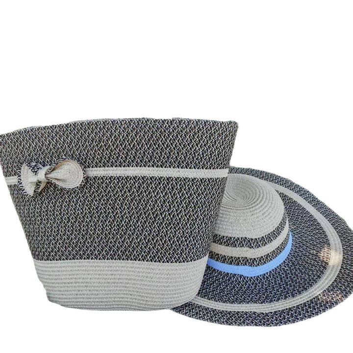 Elegant sun hat with wide brim and subtle stripe pattern Stornfield