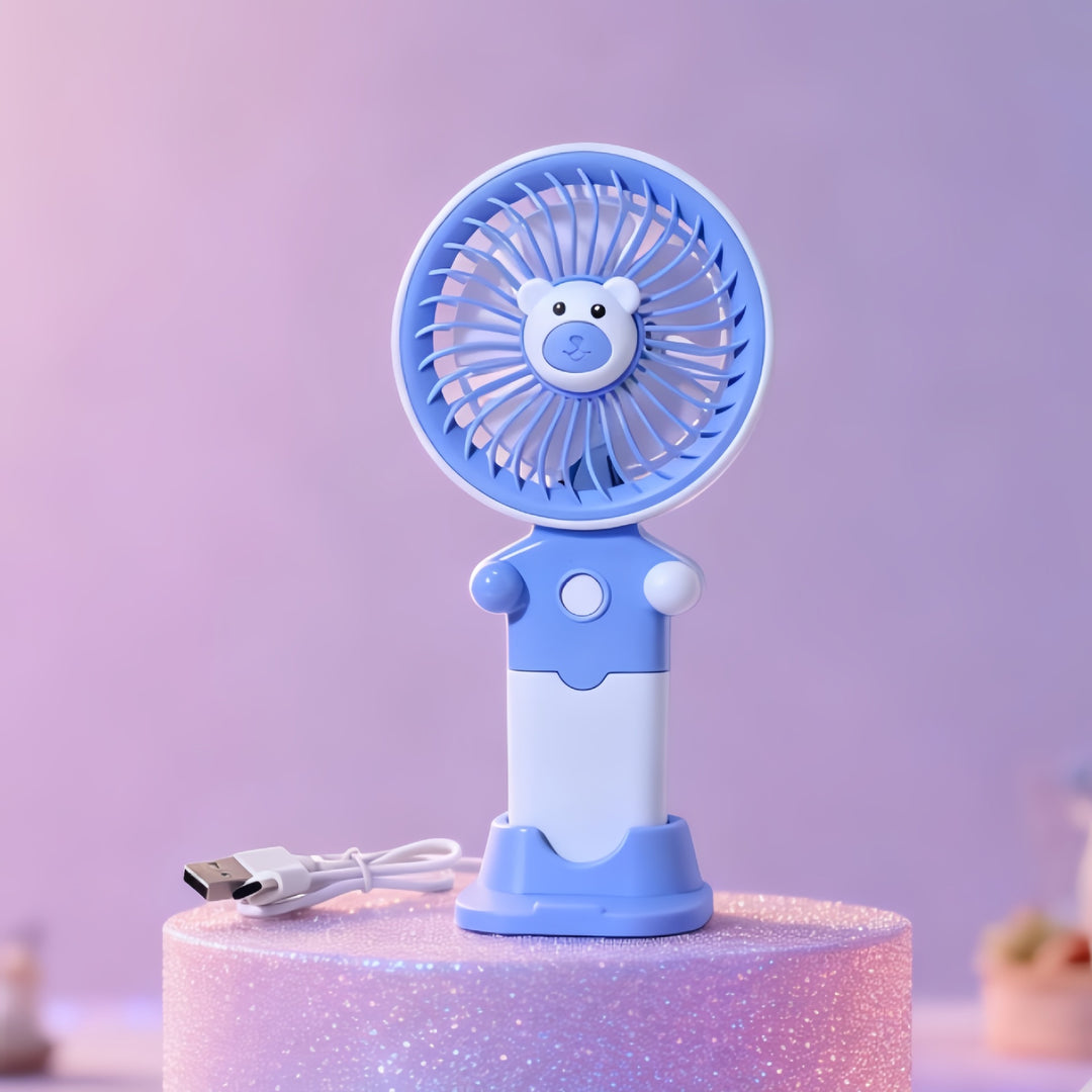 Women's Portable Hand Fan with USB Charging Function and Flexible Tilt Adjustment Stornfield