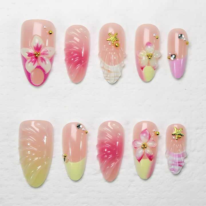 Artificial nail set with spooky clown motifs and extravagant accents Stornfield