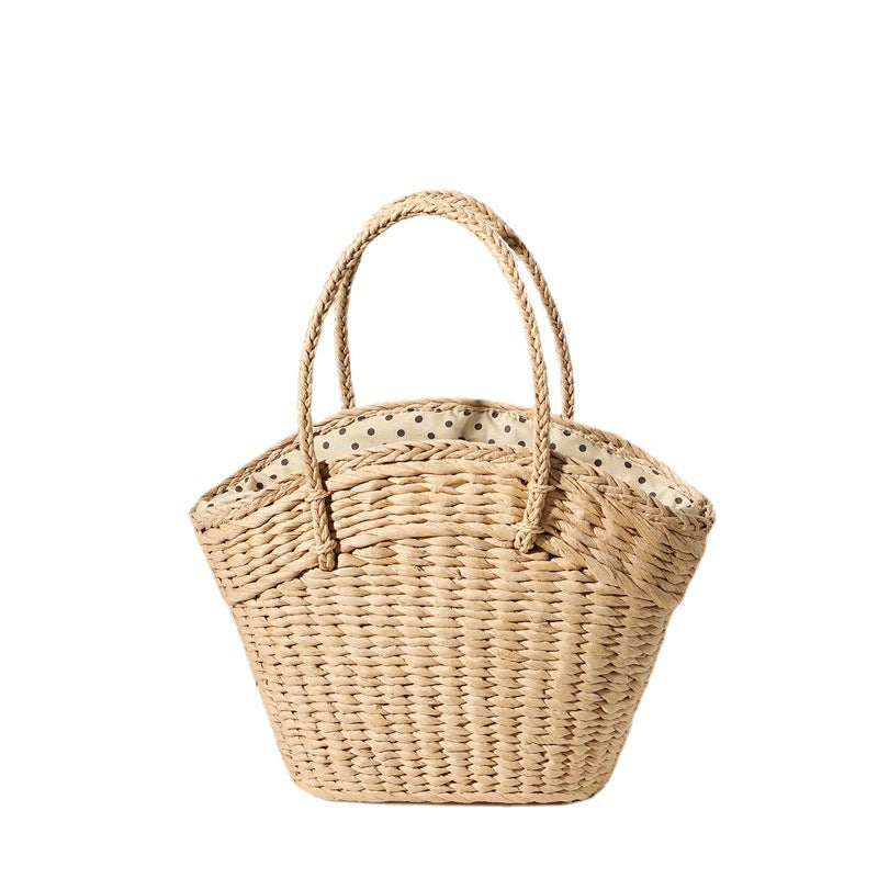 Braided beach bag with dotted inner pocket Stornfield