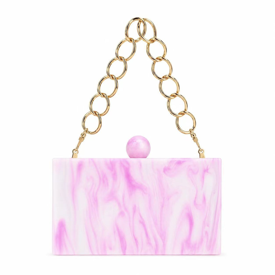 Elegant Marbled Acrylic Clutch