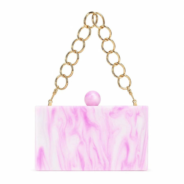 Elegant Marbled Acrylic Clutch