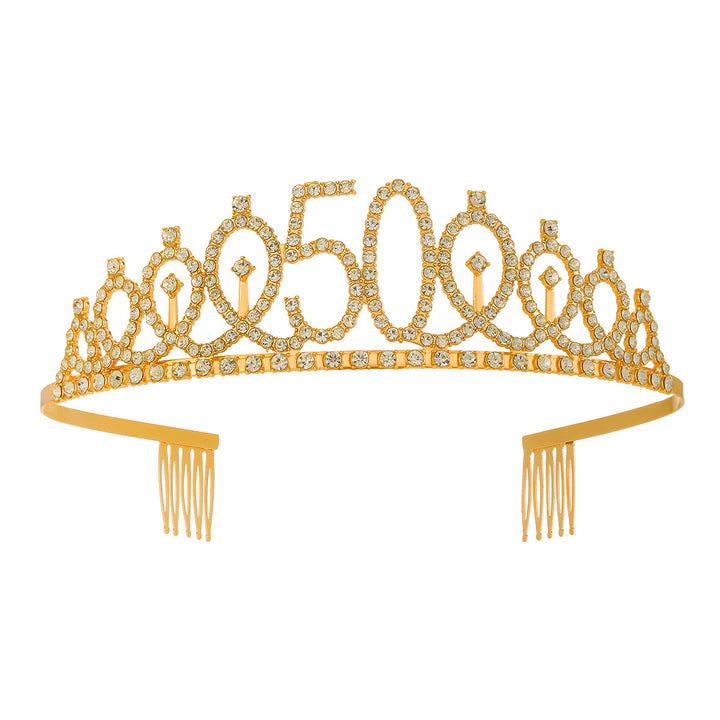 Women's Crystal-Embellished Tiara with Elegant Design Stornfield
