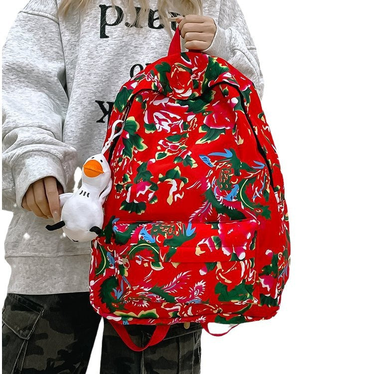 Leisure backpack with colorful floral pattern Stornfield