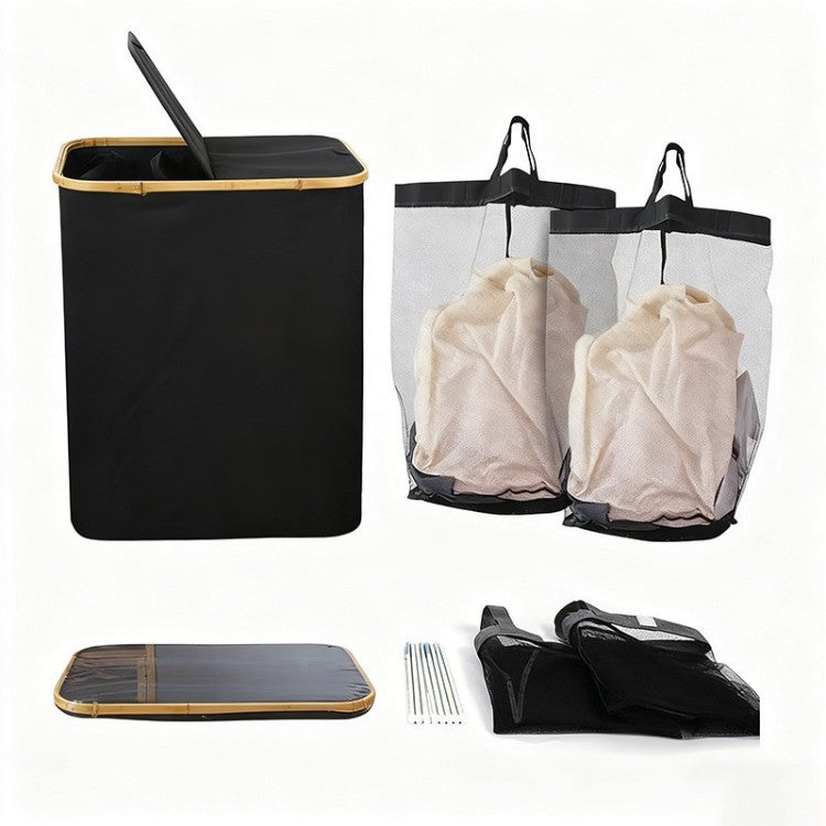 High-quality laundry basket with lid and handle Stornfield