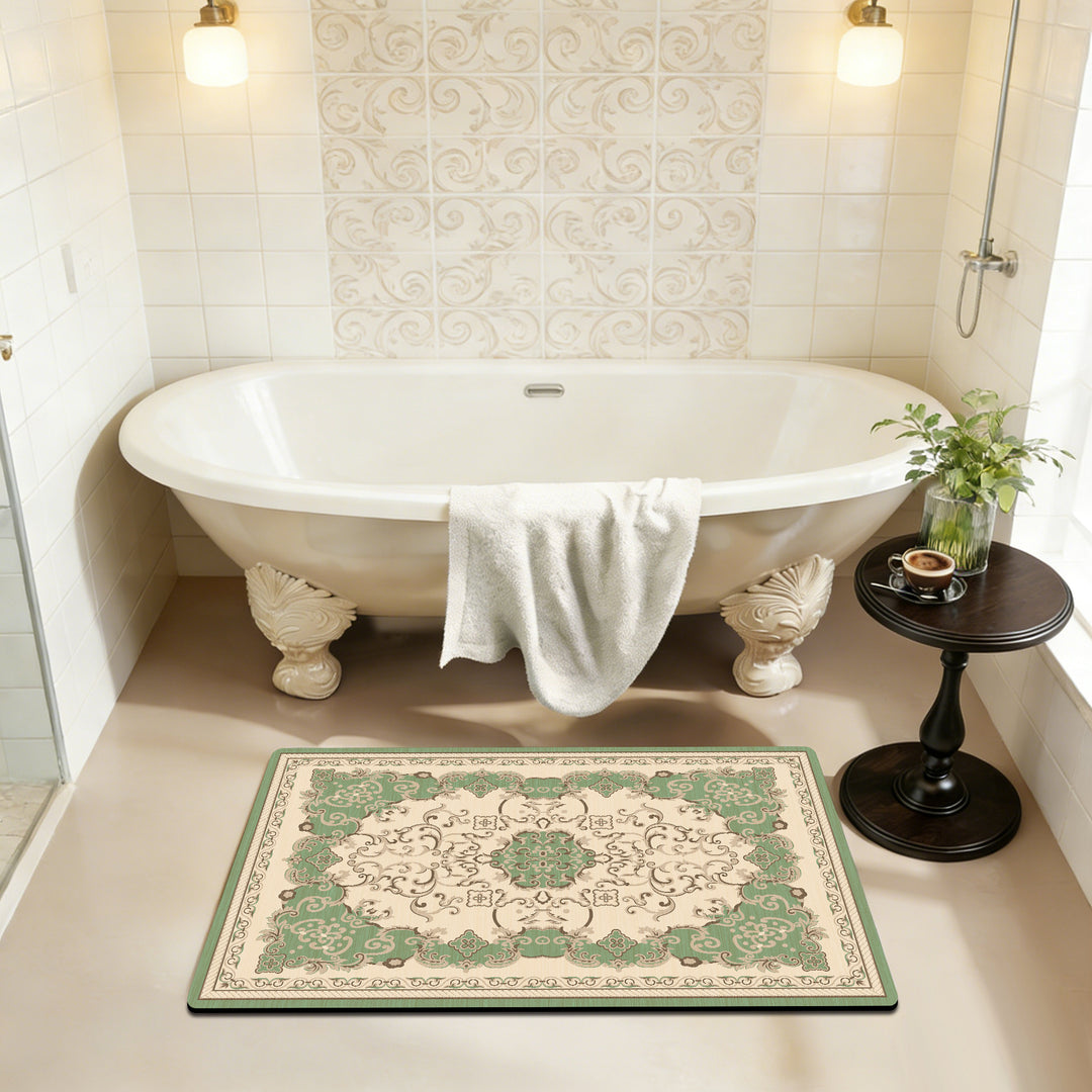 Elegant Vintage Floral Bath Mat Stornfield 1788245864
